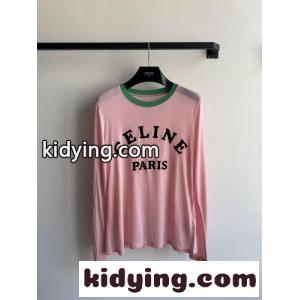 カジュアル ロゴ入り シアー 長袖Tシャツ 紫外線対策 セリーヌ スーパーコピー Tシャツ コピー ピンクkid26uqS19j