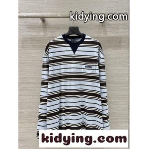 ストライプ コットン 長袖Tシャツ プラダ コピー Tシャツ 偽物 オーバーサイズkid26n0bGHv