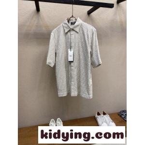 カジュアル 上品 FFジャカード フェンディ スーパーコピー シャツ コピー 半袖トップス ベージュkid26qeOnKD