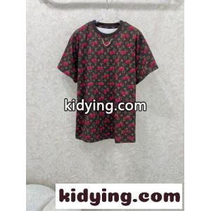 LV × TM チェリー Tシャツ ルイ・ヴィトン スーパーコピークルーネック ブラウンkid26STra8n