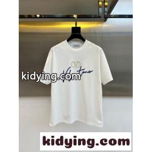 フロントロゴ クルーネック 半袖Tシャツ ヴァレンティノ ブランド コピー Tシャツ 偽物 ホワイトkid26Lr895n