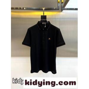 カジュアル 上品 刺繍入り ポロシャツ エルメス コピーブランド Tシャツ 偽物 半袖トップス ブラックkid26bqGz4v