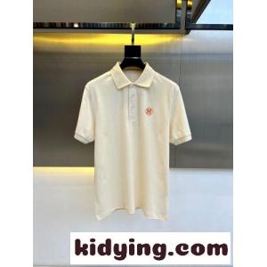 洗練された コットン ポロシャツ エルメス コピーブランド Tシャツ 偽物 半袖トップス ベージュkid26LvyyOr