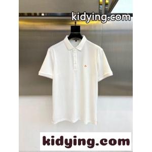 カジュアル 上品 刺繍入り ポロシャツ エルメス コピー Tシャツ 偽物 半袖トップス ホワイトkid26z0THni