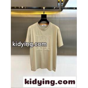 シンプル クルーネック 半袖Tシャツ エルメス ブランド コピー Tシャツ 偽物 合わせやすい ベージュkid26z8H5zq