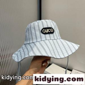 おしゃれ ストライプ サファリハット グッチ コピー キャップ 偽物 帽子 ライトブルーkid26WDCa0r