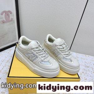 フェンディ コピー マッチ スニーカー スーパーコピー レザー＆メッシュ プラットフォームロートップkid26Sjayma