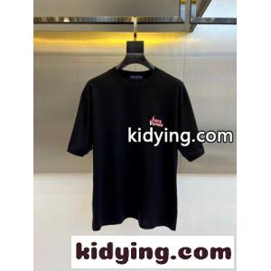シンプル 洗練された ロゴ 半袖Tシャツ ルイ・ヴィトン Tシャツ 偽物 ブラックkid260LTzqe