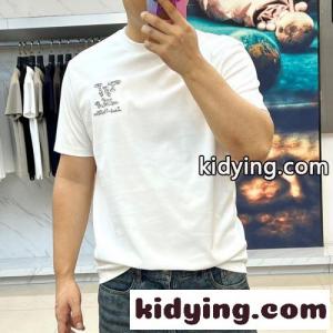 シンプル 合わせやすい クルーネック ルイ・ヴィトン Tシャツ 偽物 ホワイトkid26S1jGbm