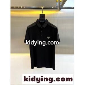 洗練された カジュアル プラダ コピー Tシャツ 偽物 半袖 ポロシャツ ブラックkid268juKbi