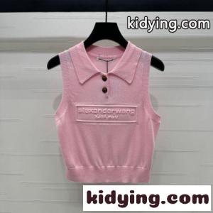 おしゃれ 合わせやすい ポロベスト アレキサンダーワング ニット コピー ピンクkid26LvKfea