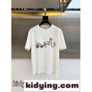 エルメス コピーブランド Tシャツ 偽物 おしゃれ 合わせやすい クルーネック ホワイトkid26Di0fSb