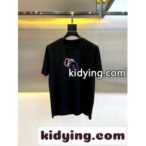モンクレール コピー Tシャツ 偽物 カジュアル 快適 ロゴ コットン 半袖Tシャツ ブラックkid26GLvuKv
