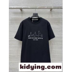 コットン オーバーサイズ ロゴtシャツ アレキサンダーワング Tシャツ コピー ブラックkid26Kfaa8n