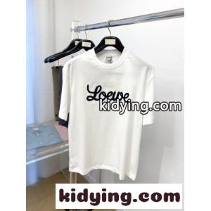 シンプル ロゴ入り ロエベ スーパーコピー Tシャツ 偽物 クルーネック 半袖Tシャツ ホワイトkid26y0ruGj