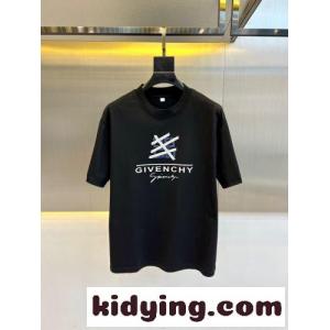 ジバンシィ コピーブランド Tシャツ 偽物 ロゴ入り お洒落 半袖Tシャツ コットン ブルーkid26beGTXf