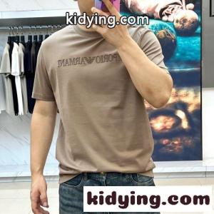洗練された アルマーニ コピーブランド Tシャツ コピー カジュアル クルーネック 半袖Tシャツ ブラウンkid26CmS1za