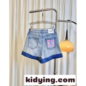 お洒落 ロールアップ ロゴ入り デニムショートパンツ ジバンシィ コピーブランド パンツ コピー ライトブルーkid26X5rmeu