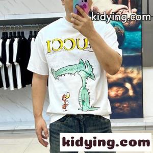カジュアル プリント クルーネック グッチ コピーブランド Tシャツ 偽物 半袖トップス ホワイトkid26Kne4Dy