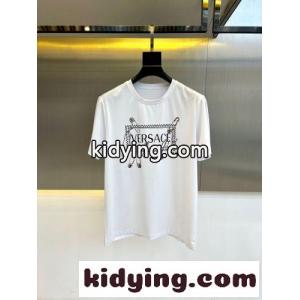 ベーシック ロゴプリント 半袖Tシャツ ヴェルサーチ ブランド コピーェ Tシャツ 偽物 コットン ホワイトkid26b8LTzq