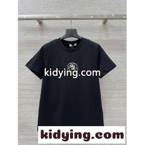 シンプル ハート ロゴ刺繍 モンクレール ブランド コピー Tシャツ 偽物 コットン 半袖Tシャツ ブラックkid26maG1zi