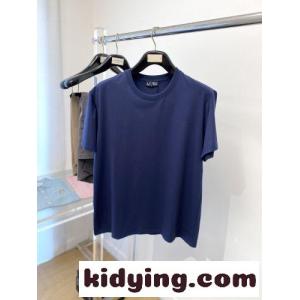 カジュアル 上品 アルマーニ スーパーコピー Tシャツ 偽物 クルーネック 半袖Tシャツ ブルーkid26zSn45D