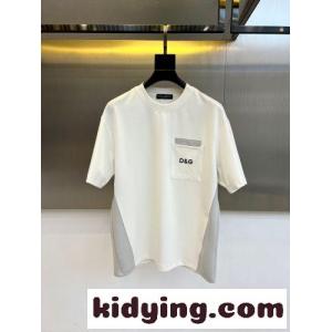 お洒落 切り替え コットン ドルチェ&ガッバーナ ブランド コピー Tシャツ 偽物 半袖トップス ホワイトkid26n8Lfea