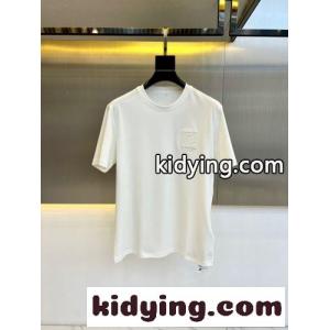 シンプル クルーネック 半袖Tシャツ ロエベ コピーブランド Tシャツ 偽物 ロゴ入り ホワイトkid261H5PLr