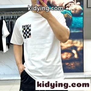 ロエベ コピーブランド Tシャツ 偽物 お洒落 ロゴ入り コットン 半袖Tシャツ ホワイトkid26qGjyaa