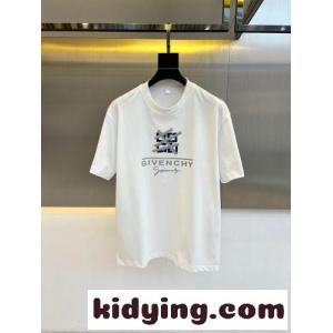 カジュアル ロゴ入り 半袖Tシャツ ジバンシィ ブランド コピー Tシャツ 偽物 コットン ホワイトkid26KHvS9b
