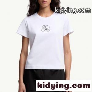 シンプル モンクレール スーパーコピー Tシャツ 偽物 ハート ロゴ刺繍 コットン 半袖Tシャツ ホワイトkid26zyyqCa