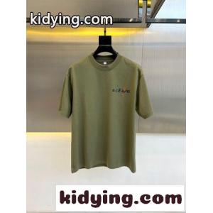 ロエベ コピー Tシャツ 偽物 バックプリント クルーネック 半袖Tシャツ グリーンkid26rS1riy