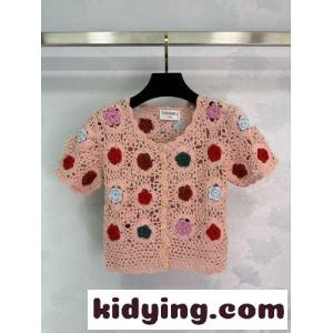 可愛い かぎ編み カーディガン シャネル スーパーコピー ニット コピー ショート丈kid26XXDaua