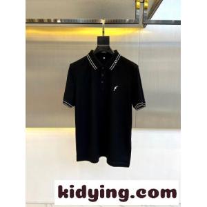 上品 サルヴァトーレ・フェラガモ Tシャツ コピー カジュアル 半袖 ポロシャツ ブラックkid26aO9jiq