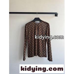 モノグラム 総柄 シアートップス ジバンシィ コピー Tシャツ コピー 長袖Tシャツ ブラウンkid26nKPLLD