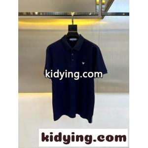 シンプル カジュアル 半袖 ポロシャツ プラダ コピーブランド Tシャツ 偽物 ネイビーkid265LrO9j