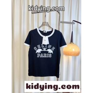 カジュアル おしゃれ プリント セリーヌ コピー Tシャツ コピー 半袖Tシャツ ネイビーkid264bCeee