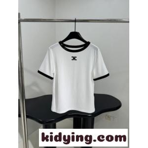 スパンコール付き コットン セリーヌ スーパーコピー Tシャツ コピー 半袖Tシャツkid26nGbKHf