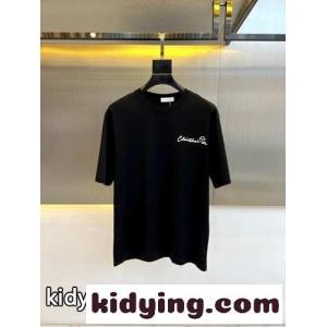 おしゃれ クルーネック ロゴTシャツ クリスチャン・ディオール コピーブランド Tシャツ 偽物 ブラックkid26yiiq4z