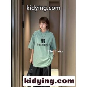 ユニセックス オーバーサイズ 半袖Tシャツ バレンシアガ コピー Tシャツ コピー グリーンkid26eeauqC
