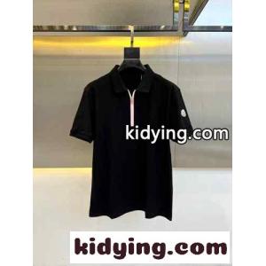 スタイリッシュ ハーフジップ ポロシャツ モンクレール ブランド コピー Tシャツ コピー ブラックkid264DuSXD