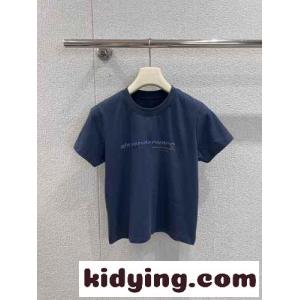 コンパクト ロゴ入り 半袖Tシャツ アレキサンダーワング Tシャツ コピー ブルーkid26vGnueC