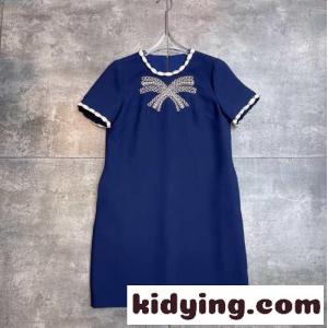 ヴァレンティノ コピーブランド ワンピース コピー エンブロイダリー ミニドレス ブルーkid26ue051n