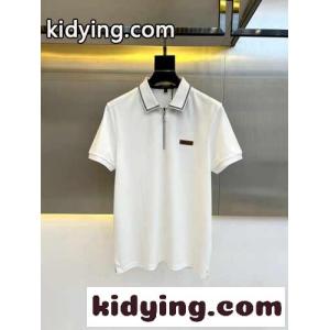 スタイリッシュ ハーフジップ ポロシャツ エルメネジルド・ゼニア Tシャツ 偽物 ホワイトkid26Diay8j