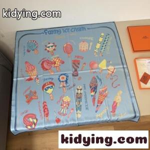 ファニー・アイスクリーム シルクスカーフ エルメス コピー スーパーコピー ブルーkid26maOf0r