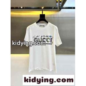 お洒落 ロゴプリント 半袖Tシャツ グッチ コピー Tシャツ コピー ホワイトkid265DGDGv