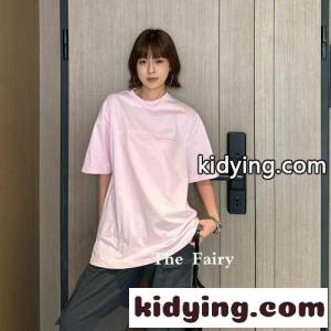 オーバーサイズ 半袖Tシャツ アレキサンダーワング Tシャツ コピー コットン ピンクkid260DKfKj