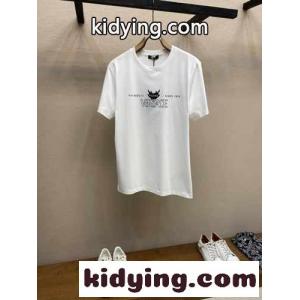 シンプル ロゴプリント ヴェルサーチ コピーェ Tシャツ コピー 半袖Tシャツ ホワイトkid26X9TvSD