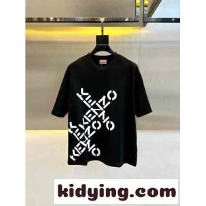 おしゃれ カジュアル プリント ケンゾー Tシャツ コピー 半袖Tシャツ ブラックkid26LfSTTb