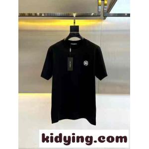 シンプル ロゴ入り クルーネック 半袖Tシャツ ドルチェ&ガッバーナ スーパーコピー Tシャツ 偽物 ブラックkid26Sbe4ne